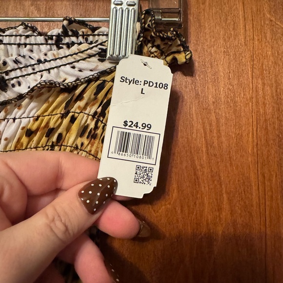 Leopard Print Maxi Strapless Halter Dress - Size Large , NWT - Picture 5 of 5